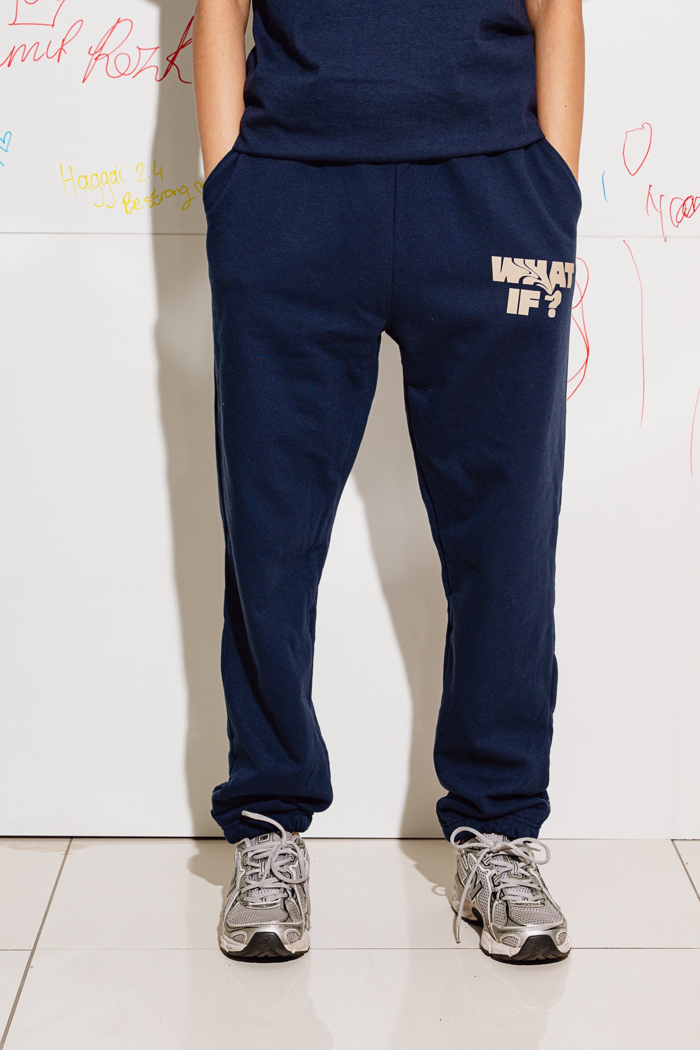 BLUE & CREAM JOGGERS
