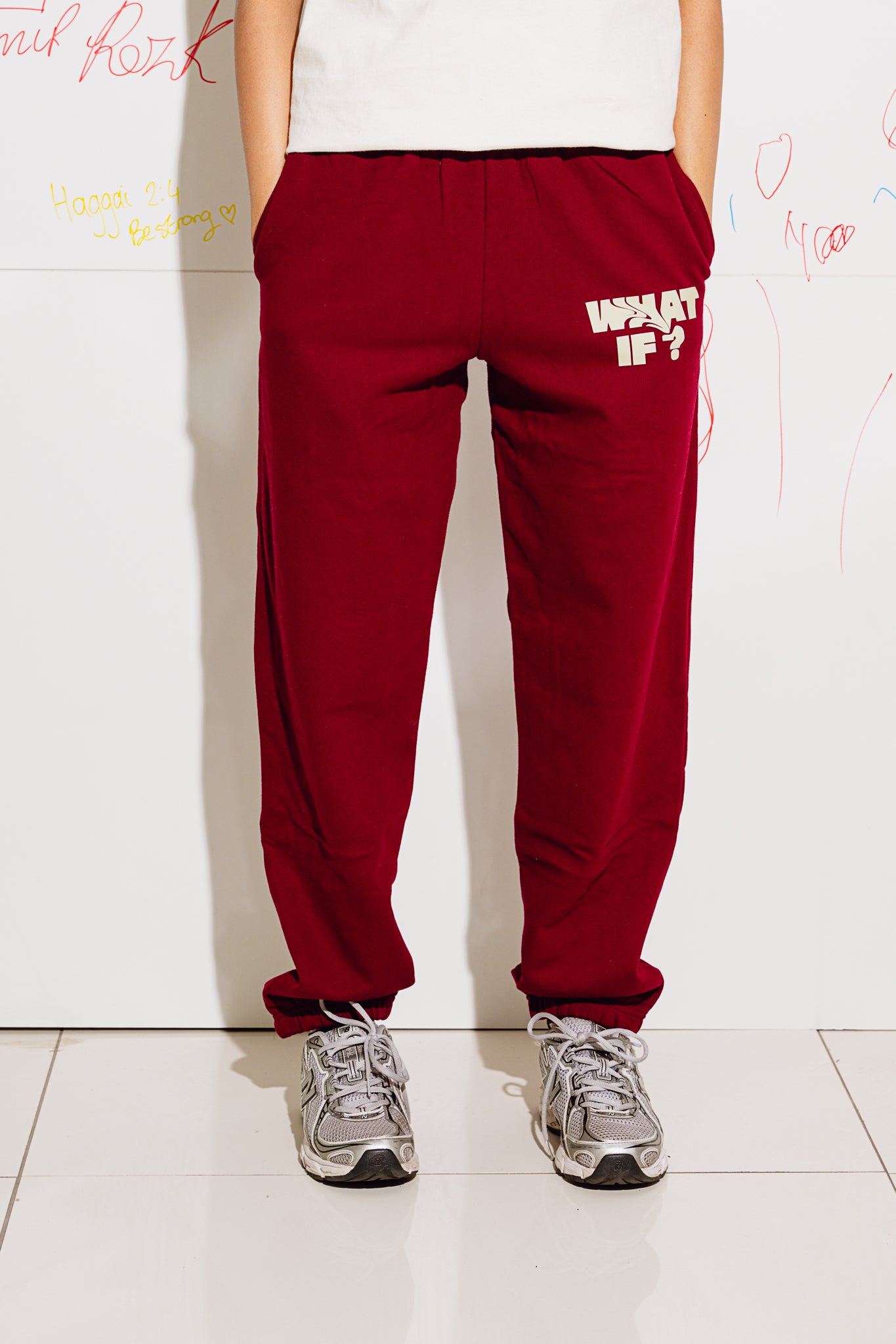 DARK RED & BLACK JOGGERS