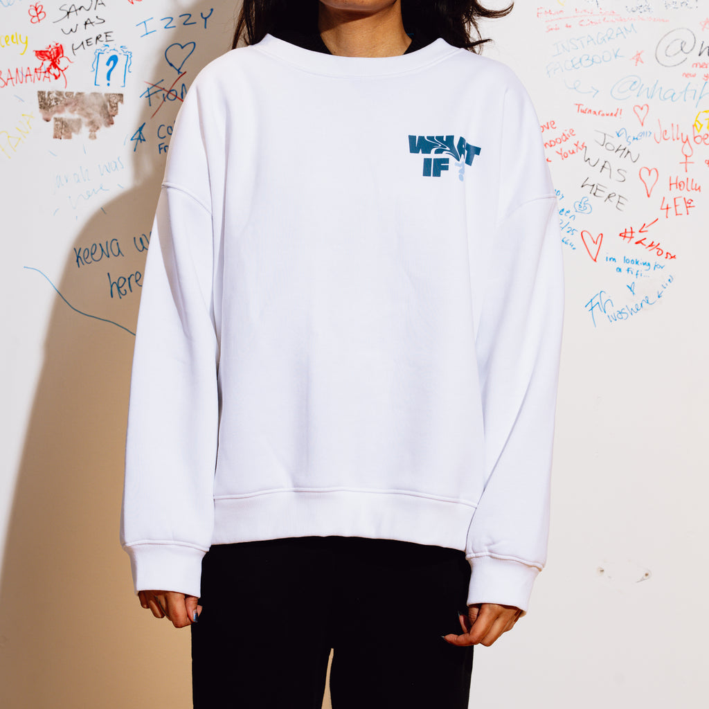 WHITE & BLUE SWEATSHIRT