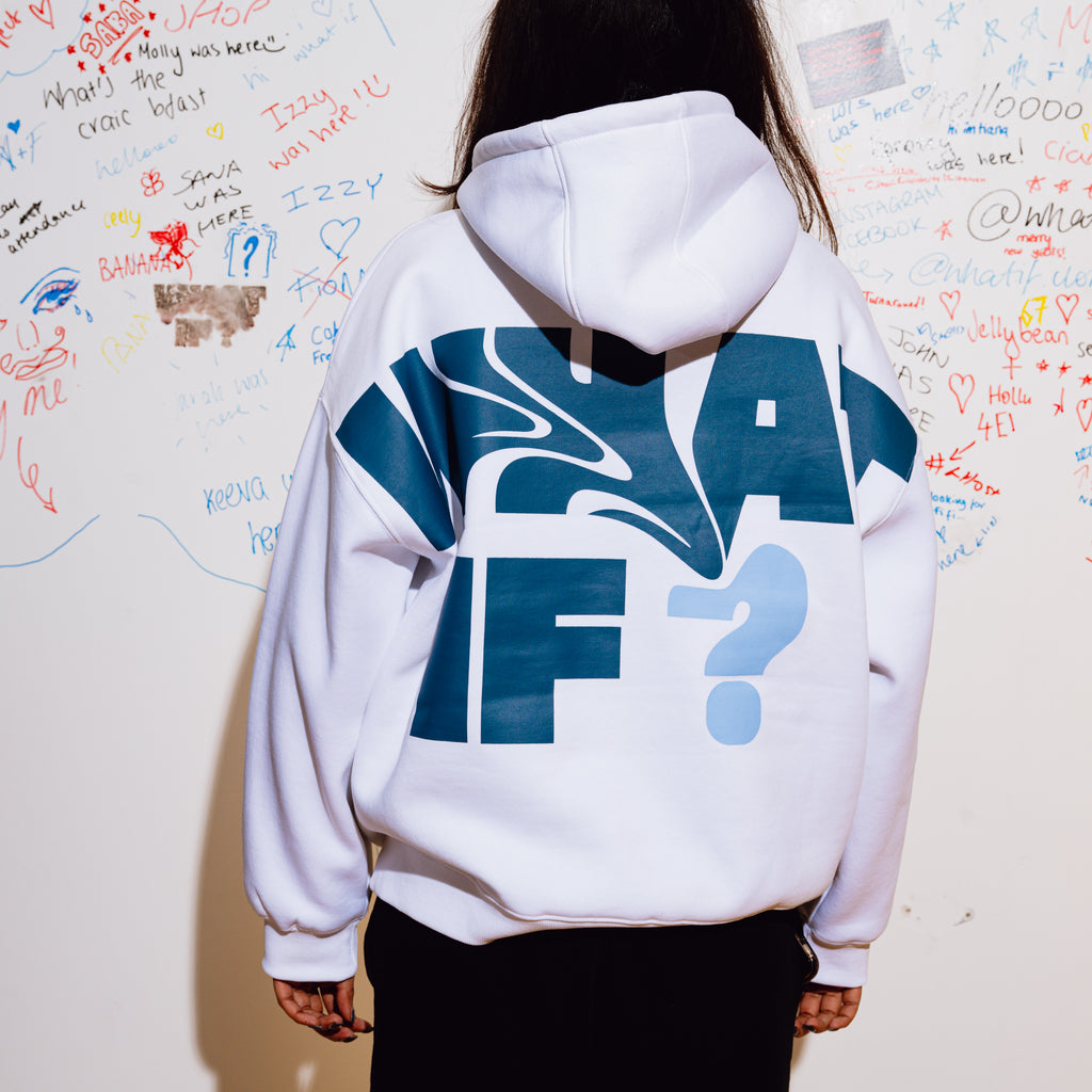 WHITE & BLUE HOODIE