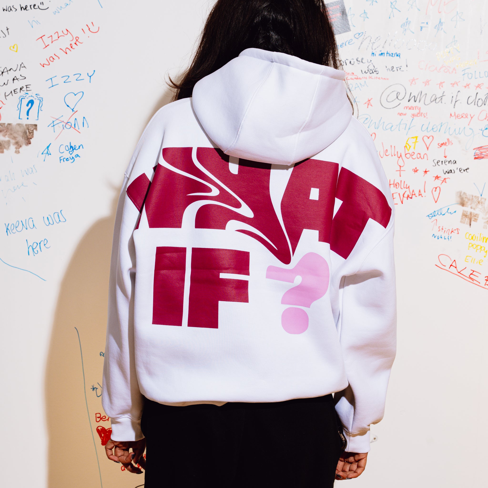 WHITE & PINK HOODIE